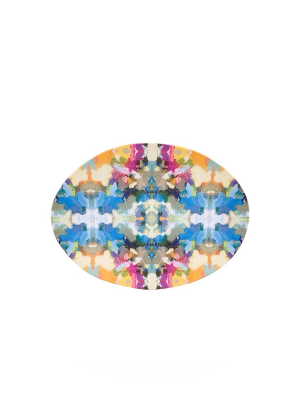Laura Park Ikat Watercolor “Indigo Girl Blue”Melamine Plate Serving Tray
